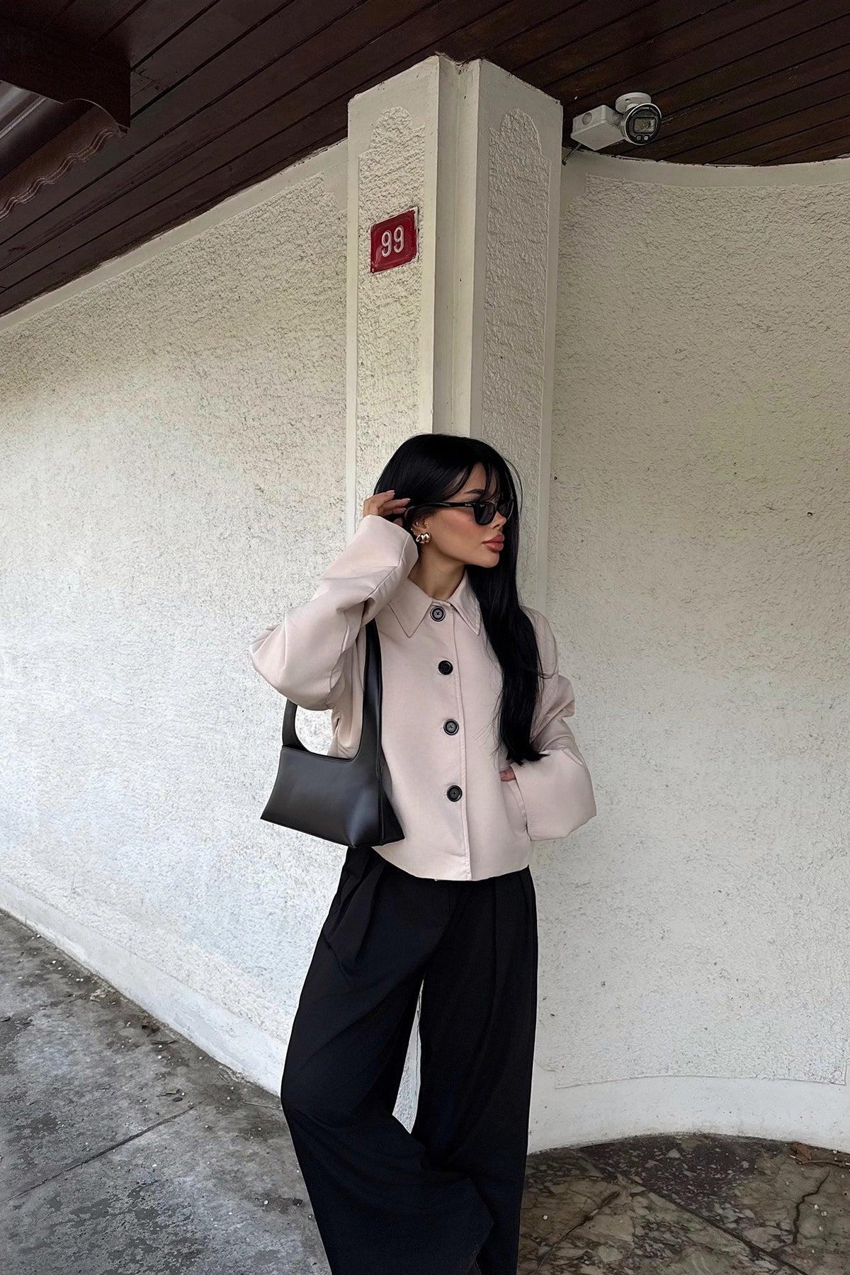 Cream Buttoned Front Jacket