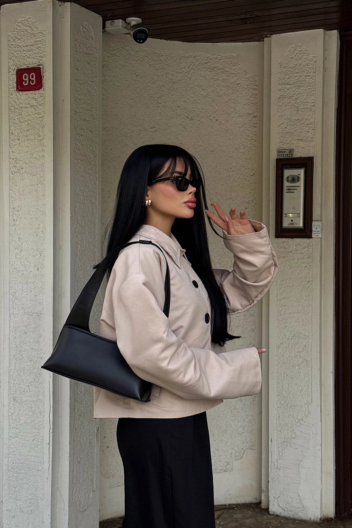 Cream Buttoned Front Jacket