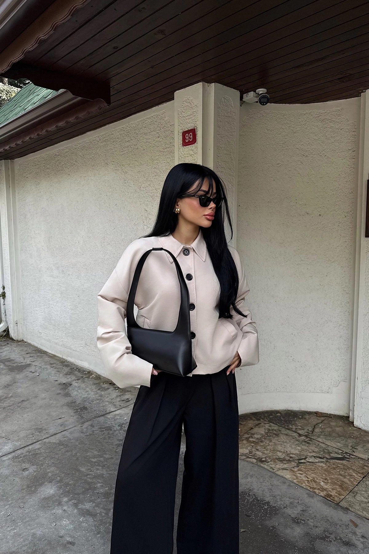 Cream Buttoned Front Jacket